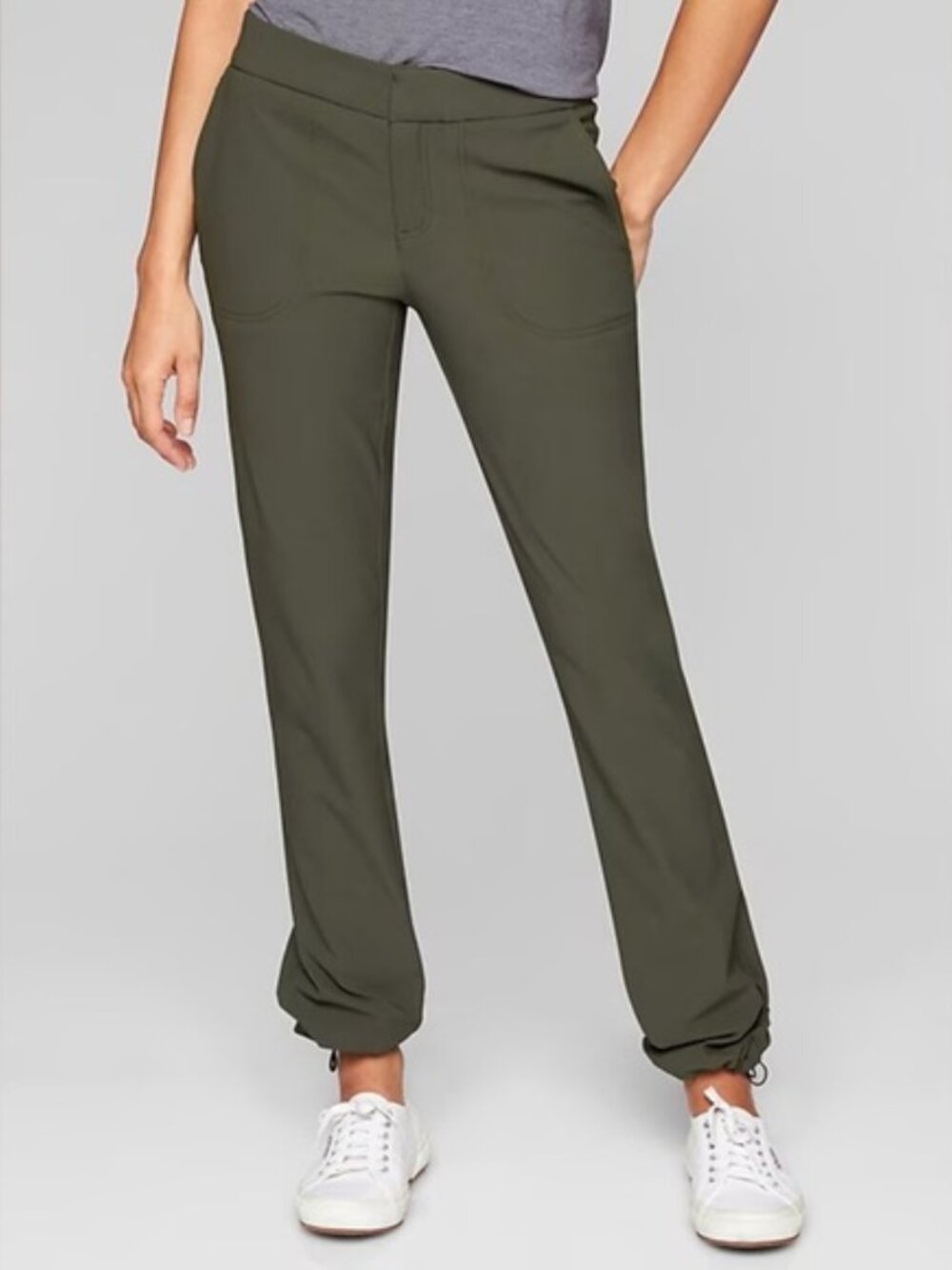 Athleta Wander Pants Nylon Hiking Outdoor Olive Green Size 6 Athleisure Travel